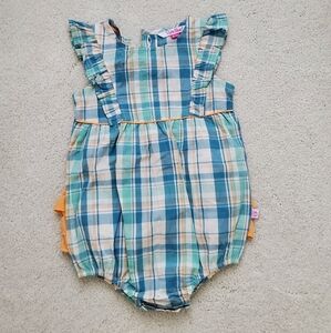 Ruffle Butts Baby Girl Presley Plaid Romper sz18-24m